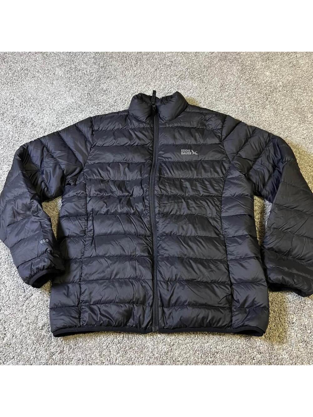 Eddie Bauer Boy’s Youth Black 650 Down Puffer Jacket size XL (14/16)